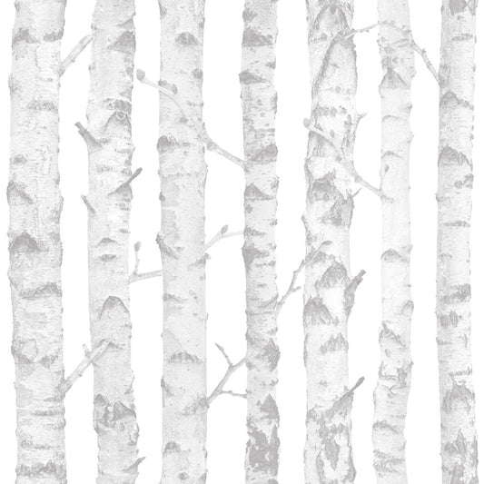 Frendorf | Grau und weiße Vliestapete Bäume 138944, Little Bandits, Esta