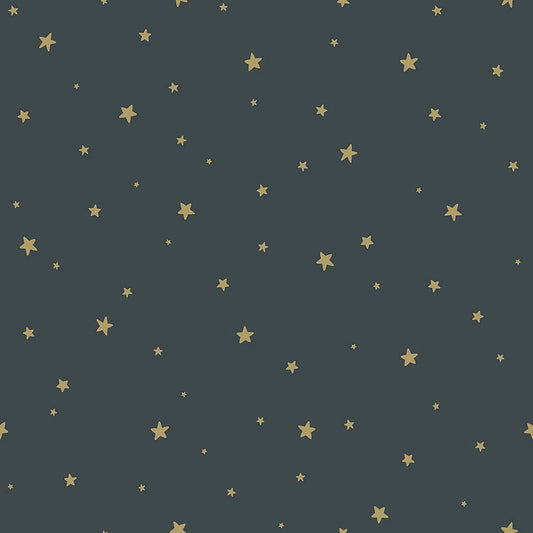 Frendorf | Grau-blaues Vlies-Tapete mit goldenen Sternen 139261, Waldfreunde, Esta