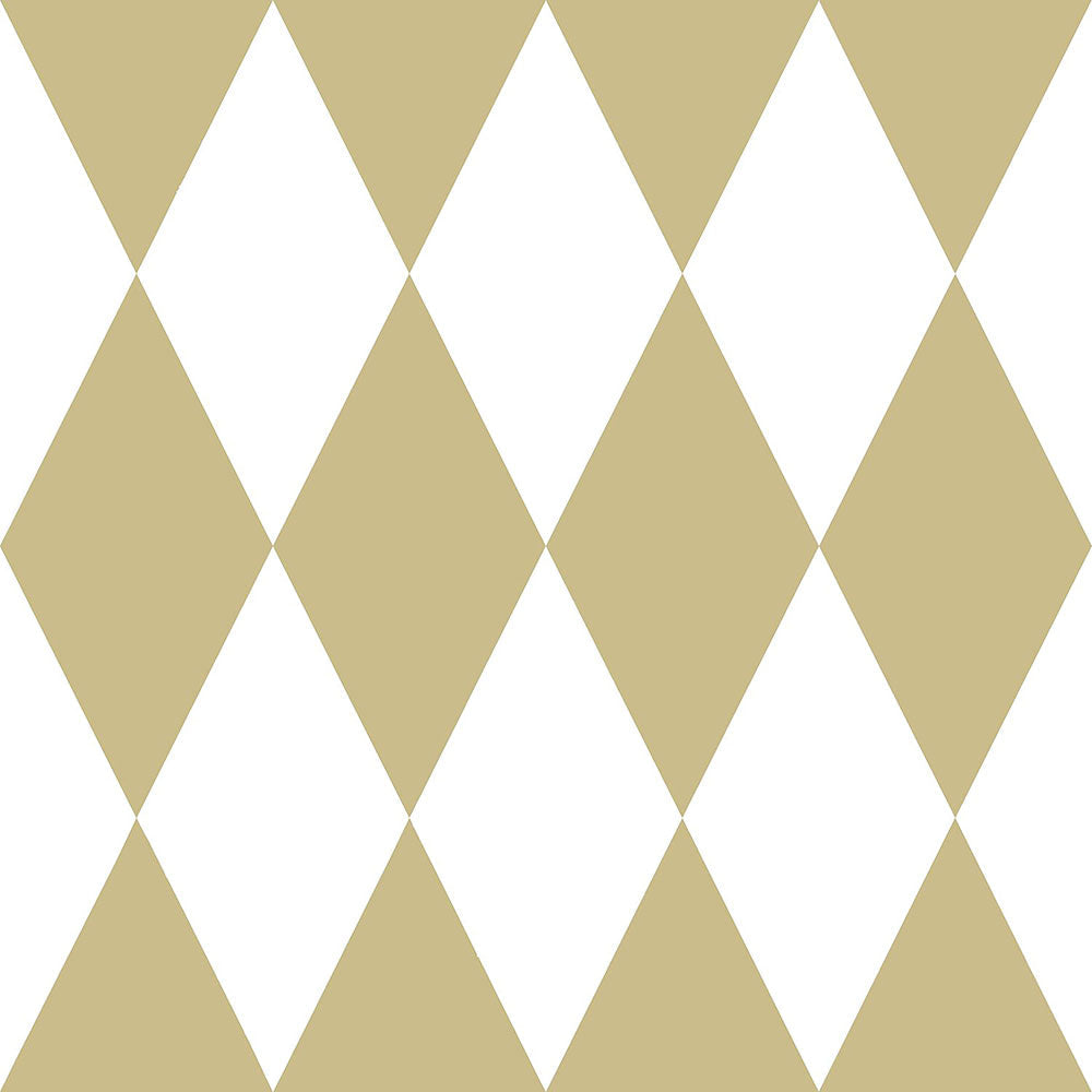 Frendorf | Geometrisches Muster Tapete - weiße und goldene Rauten 347669, Precious, Origin