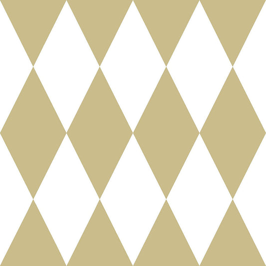 Frendorf | Geometrisches Muster Tapete - weiße und goldene Rauten 347669, Precious, Origin