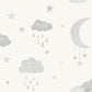 Frendorf | Grau-weiße Kinder-Tapete mit Sternen und Wolken JS2211, Jack´N Rose 2024, Grandeco