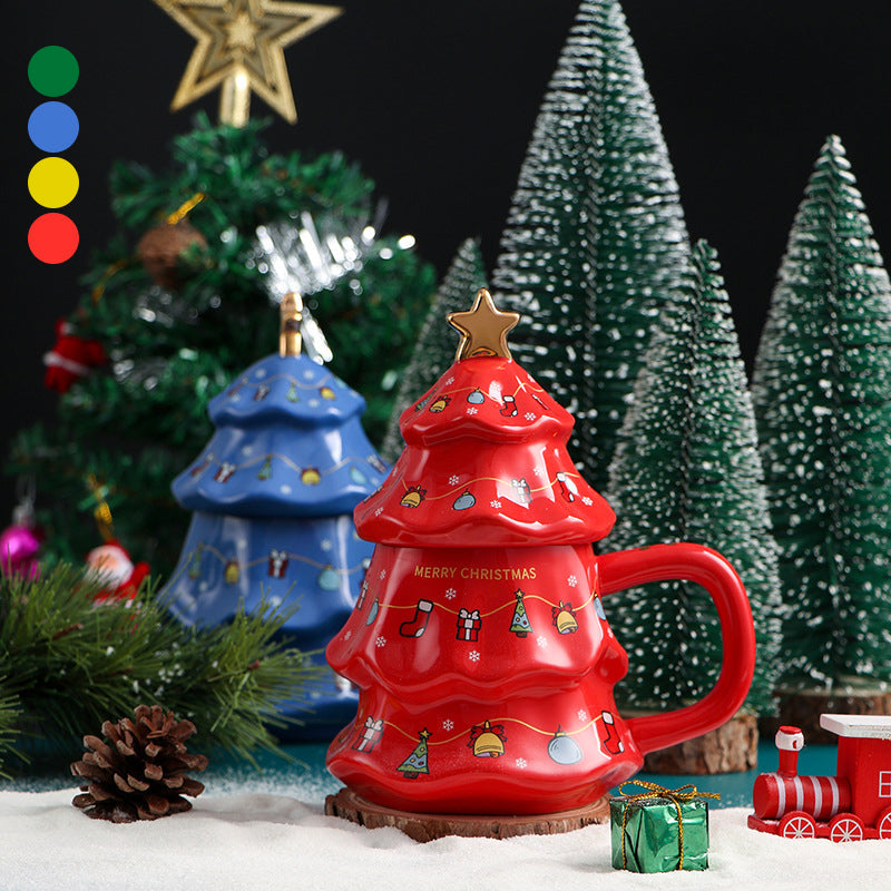 Frendorf | Weihnachtsbaum Keramik Becher mit Deckel