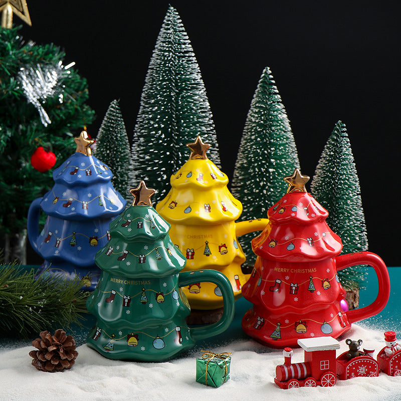 Frendorf | Weihnachtsbaum Keramik Becher mit Deckel