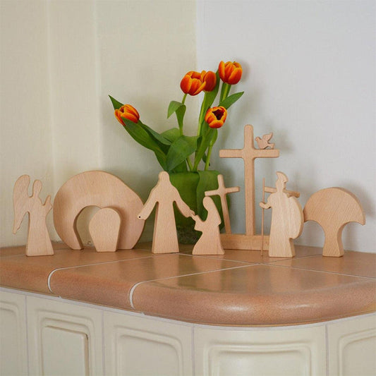 Ostern Szene Holzdekoration