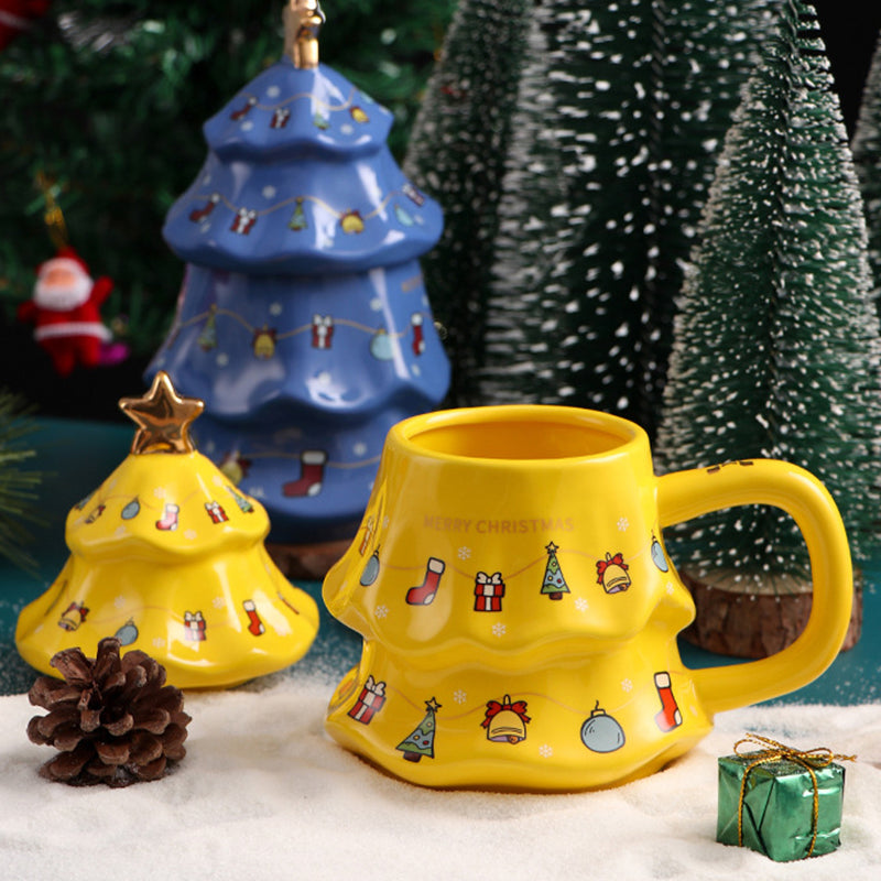 Frendorf | Weihnachtsbaum Keramik Becher mit Deckel