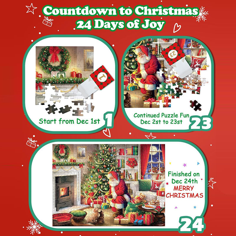 Frendorf | Adventskalender Weihnachts-Puzzle Blind Box 24 Teile 1000 Teile