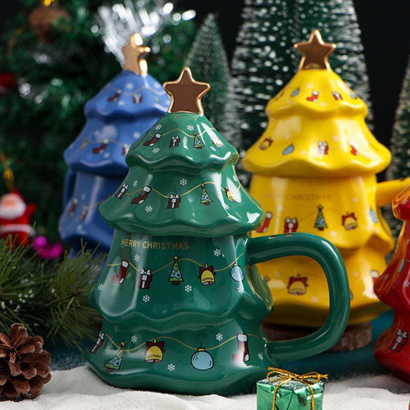 Frendorf | Weihnachtsbaum Keramik Becher mit Deckel