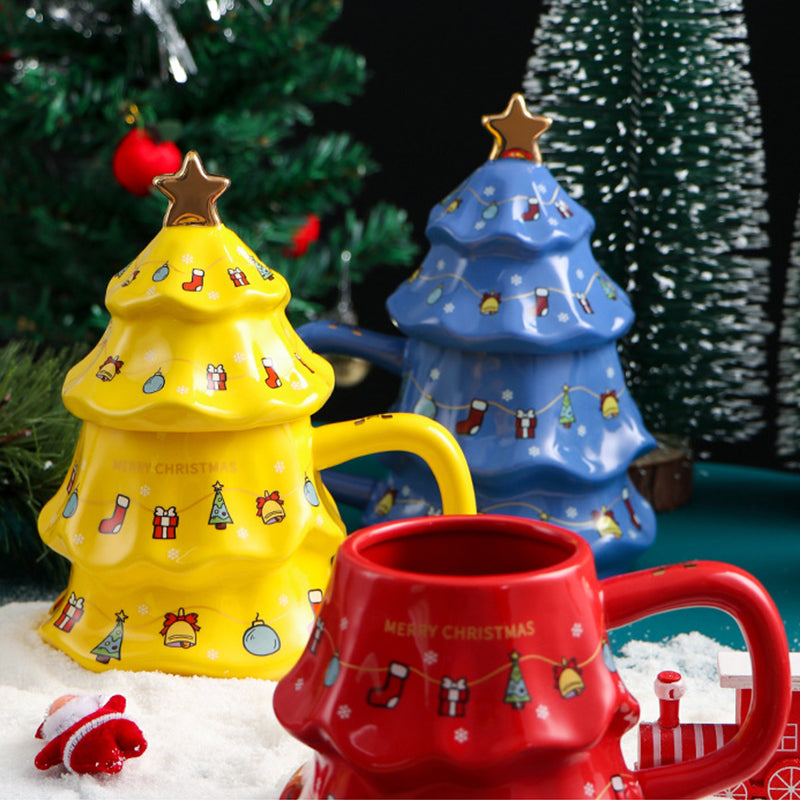 Frendorf | Weihnachtsbaum Keramik Becher mit Deckel