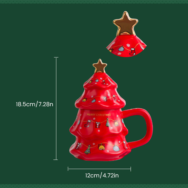 Frendorf | Weihnachtsbaum Keramik Becher mit Deckel