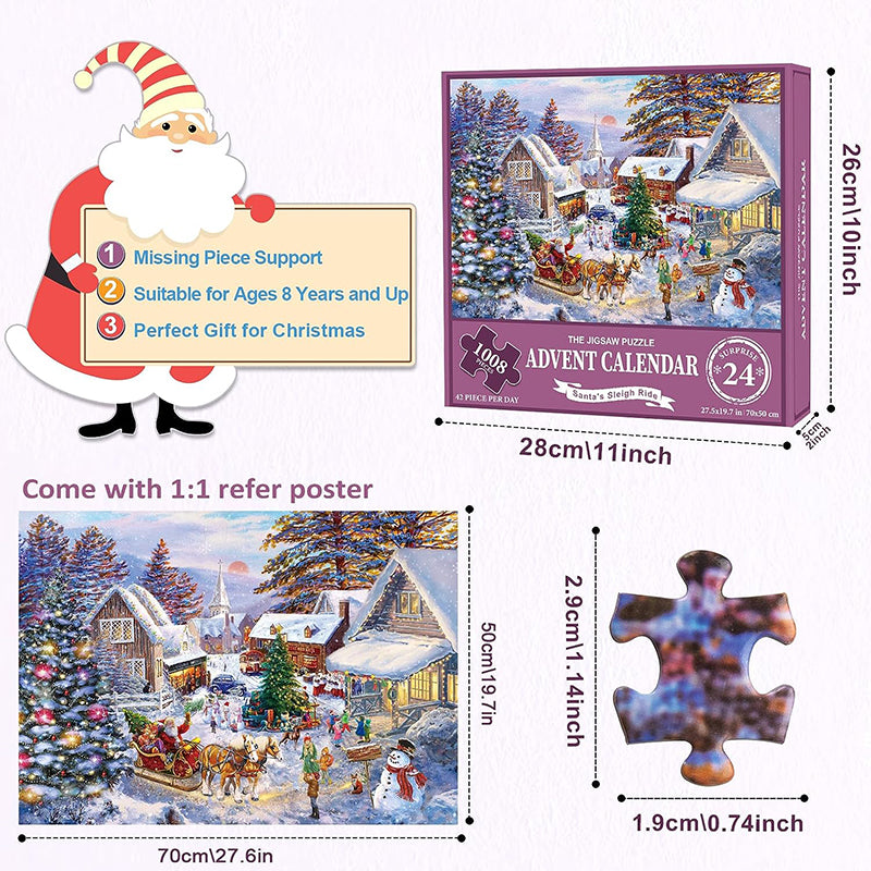 Frendorf | Weihnachts-Puzzle-Adventskalender-Blindbox 24 Teile