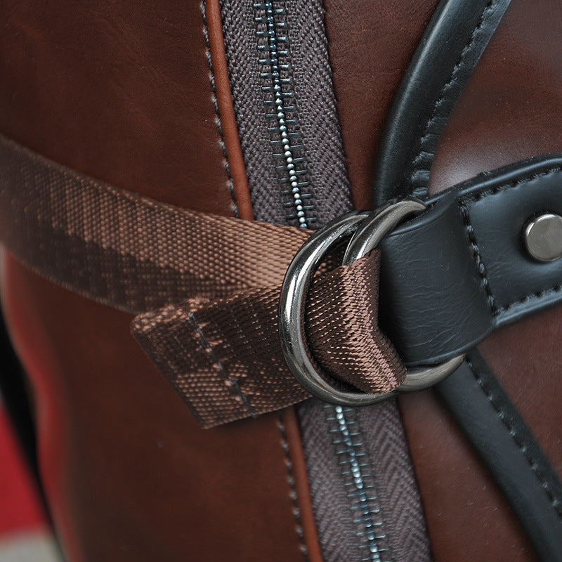 Frendorf | Brauner Geschäfts-Leder-Rucksack, mit leicht tragbarem oberen Griff für Reisen, Arbeit und Freiluft