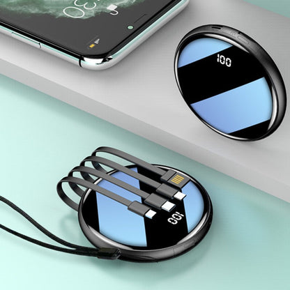 Frendorf | 20000mAh Ultradünne Tragbare Powerbank, mit LED-Akkuanzeige und integrierten Ladekabeln, für Reisen, Arbeit & Mehr