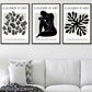 Matisse Floral und Nude Set aus 3 schwarzen und grauen Wandkunst-Drucken / Gerahmt