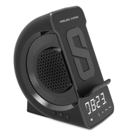 Frendorf | 3-in-1 Nachttisch-Bluetooth-Lautsprecher mit kabellosem Ladegerät, Uhr & Wecker, für Zuhause & Büro