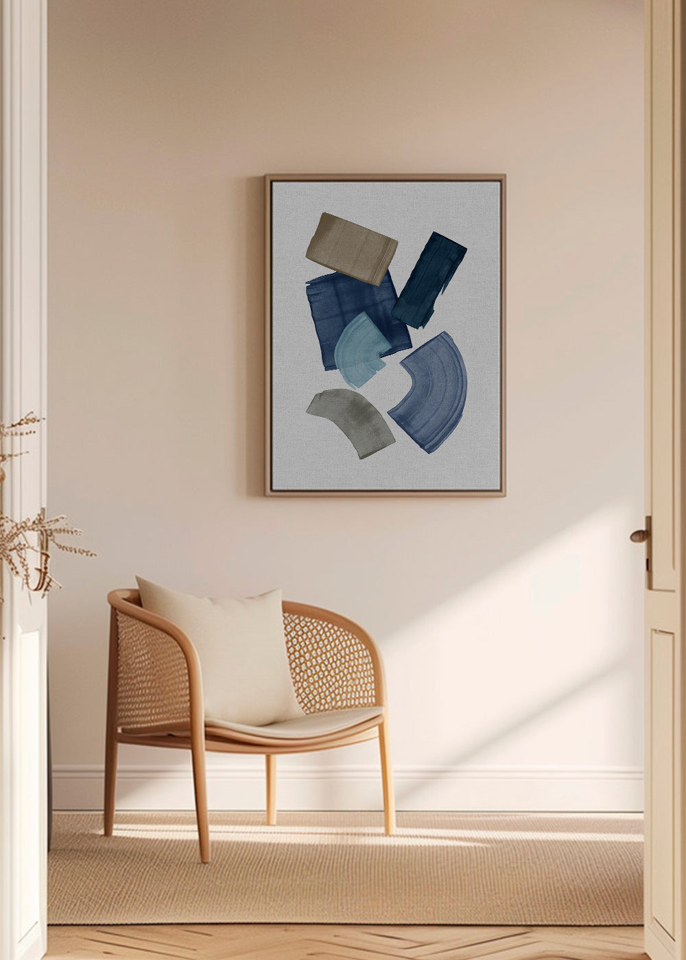 Frendorf | Leinwand Blau & Braun Farbblocke
