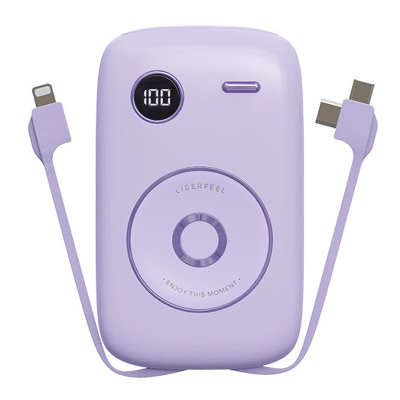 Frendorf | 10000mAh Powerbank, mit integriertem Kabel, LED-Batterieanzeige & 6 Ausgängen, unterstützt Schnellladung