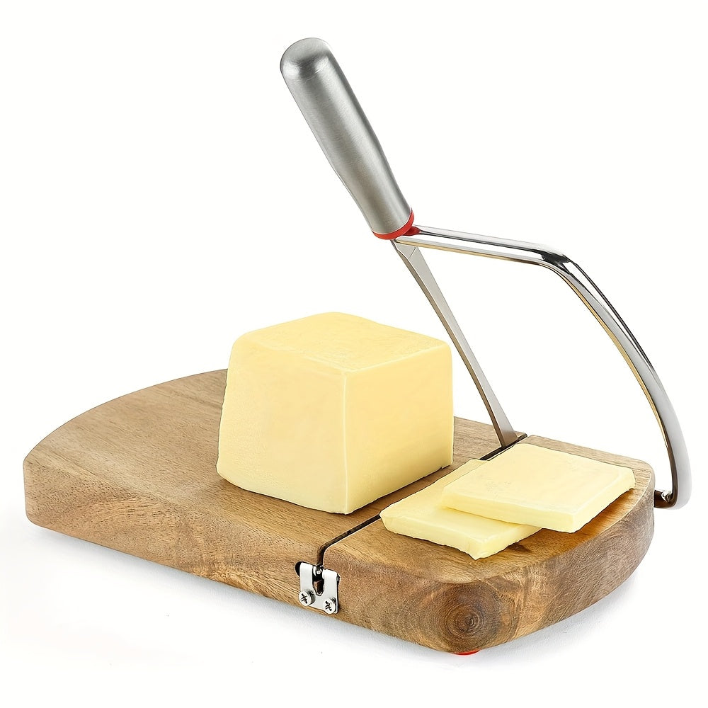 Frendorf | Artisan Akazien Käse Schneider – Edelstahlmesser auf eleganter Holzbasis
