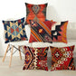 Frendorf | BohoLoom Mehrfarbiger Kissenbezug aus Leinen | Boho-Chic Design | Deko fürs Wohnzimmer & Schlafzimmer