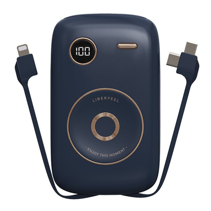 Frendorf | 10000mAh Powerbank, mit integriertem Kabel, LED-Batterieanzeige & 6 Ausgängen, unterstützt Schnellladung