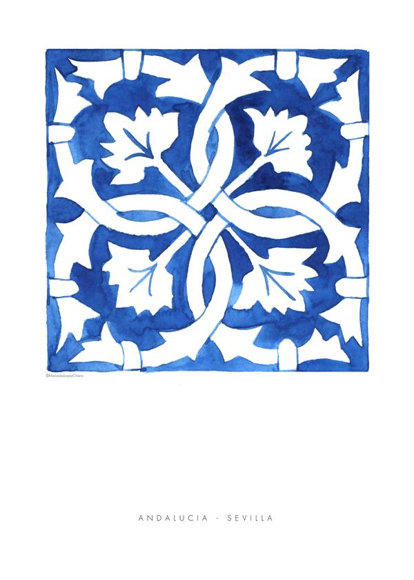 Fliese Sevilla blau