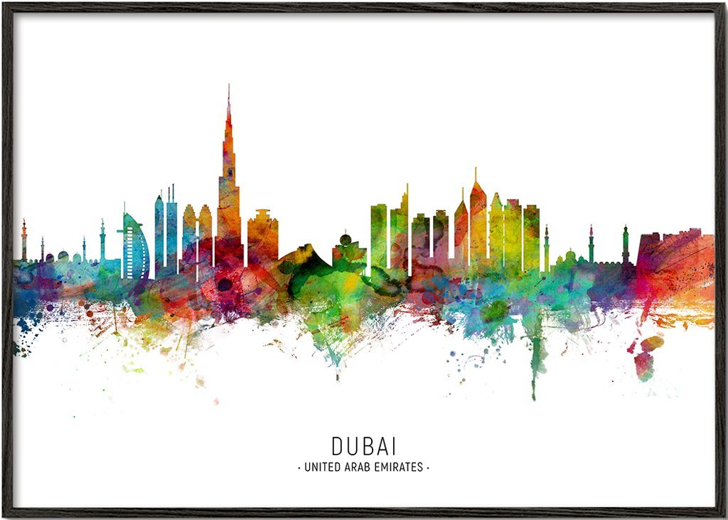 Dubai Skyline mehrfarbig