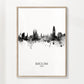 Barcelona Skyline Schwarz und Weiß