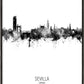 Sevilla Skyline Schwarz und Weiß