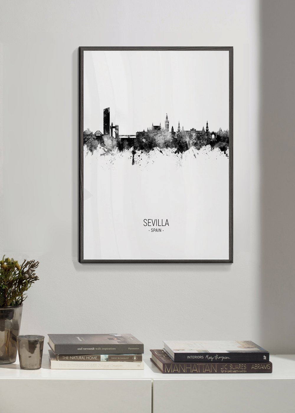 Sevilla Skyline Schwarz und Weiß