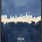 Málaga Skyline blue