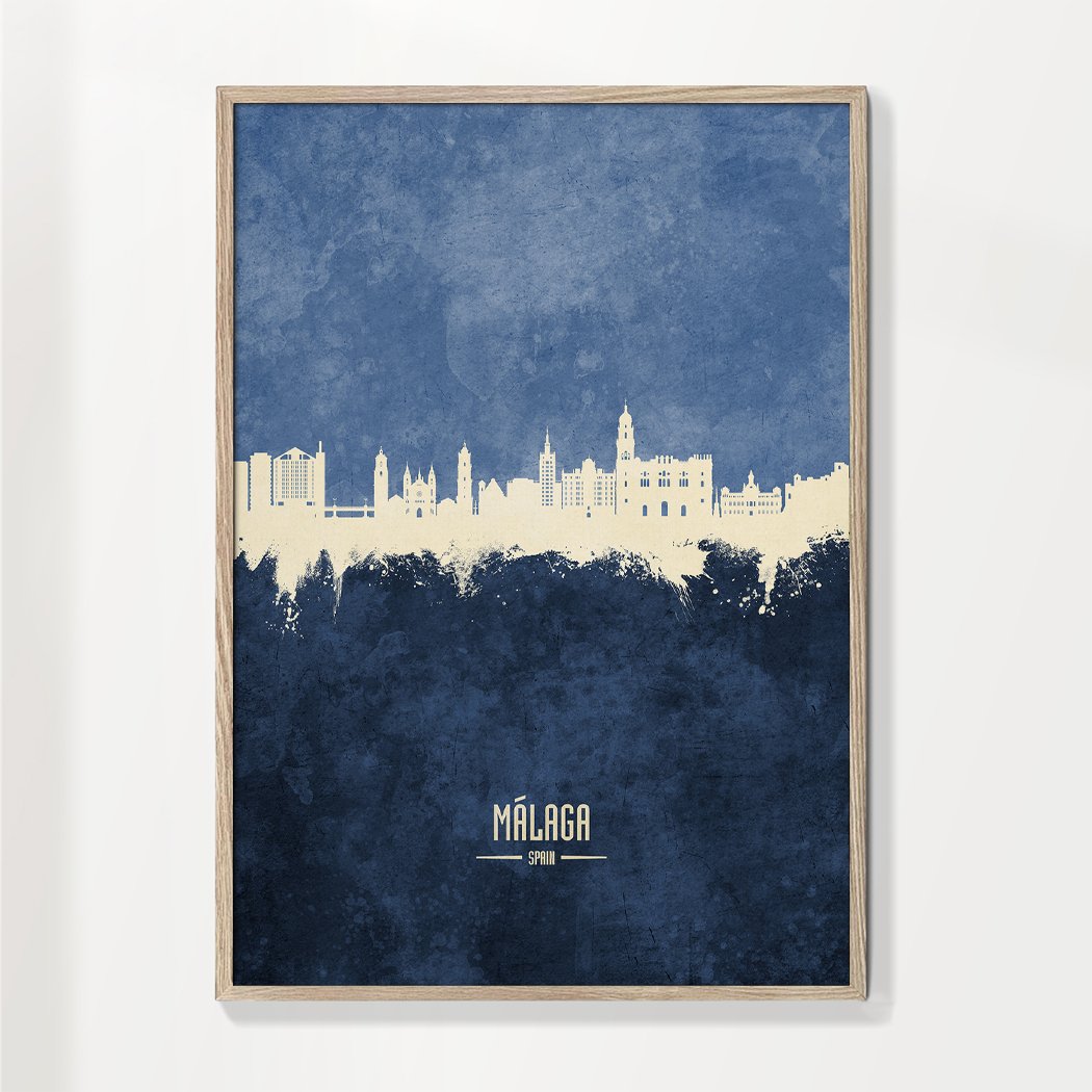 Málaga Skyline blue