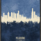 Melbourne Skyline blue