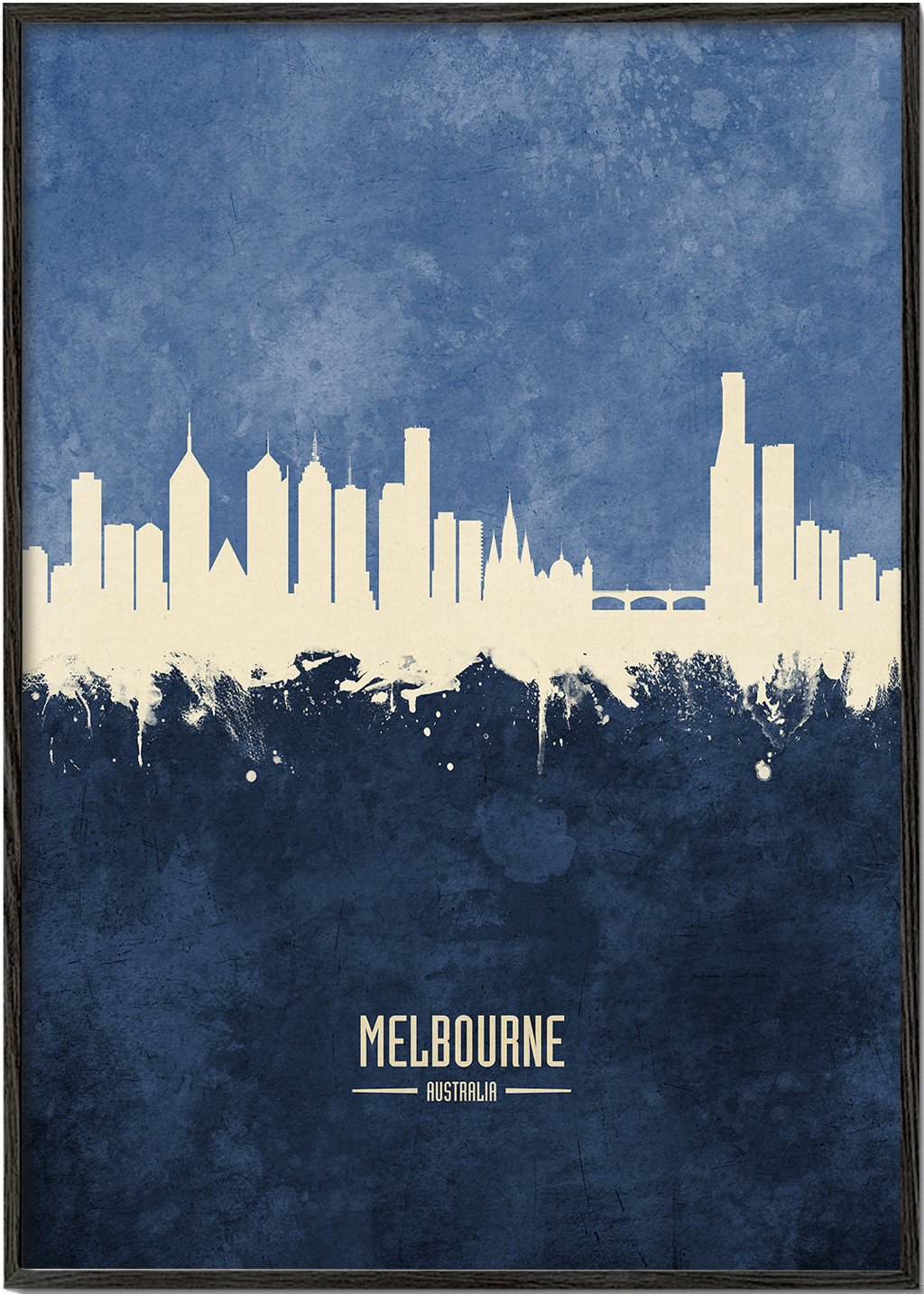 Melbourne Skyline blue
