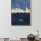 Melbourne Skyline blue