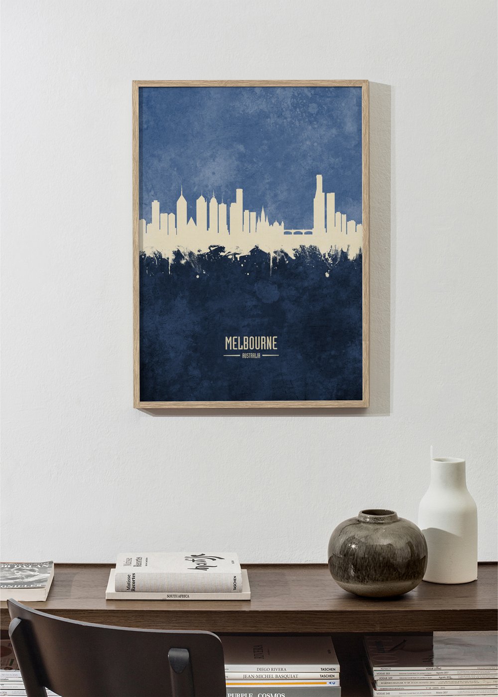 Melbourne Skyline blue