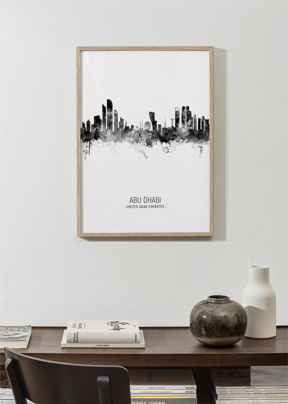 Abu Dhabi Skyline black and white