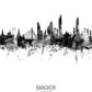 Bangkok Skyline black and white