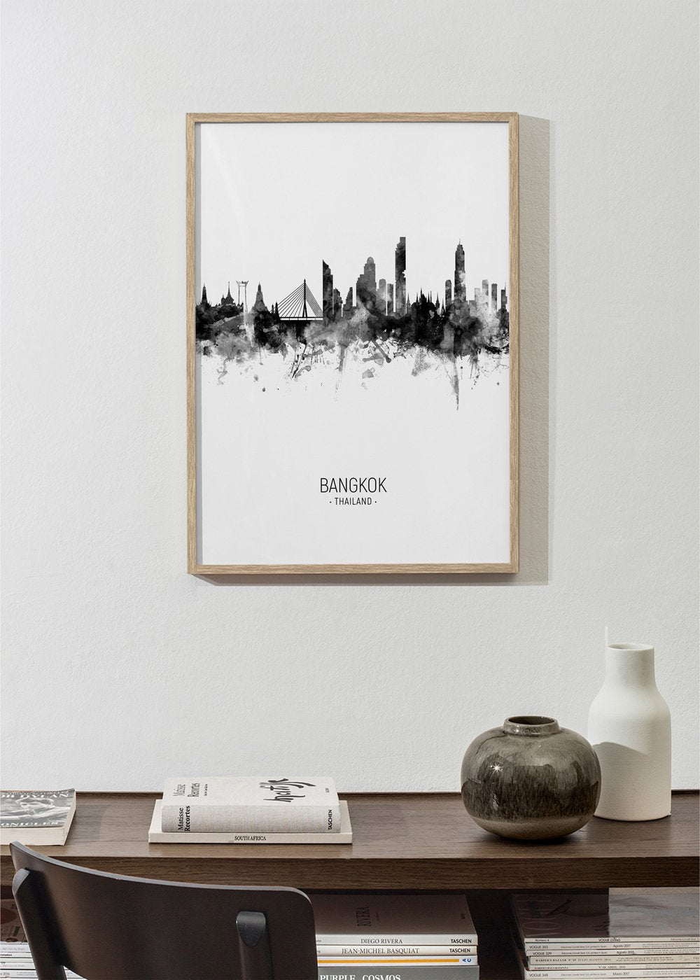 Bangkok Skyline black and white