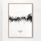 Istanbul Skyline black and white
