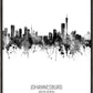 Johannesburg Skyline black and white