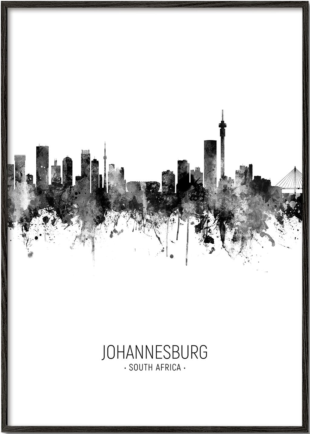 Johannesburg Skyline black and white