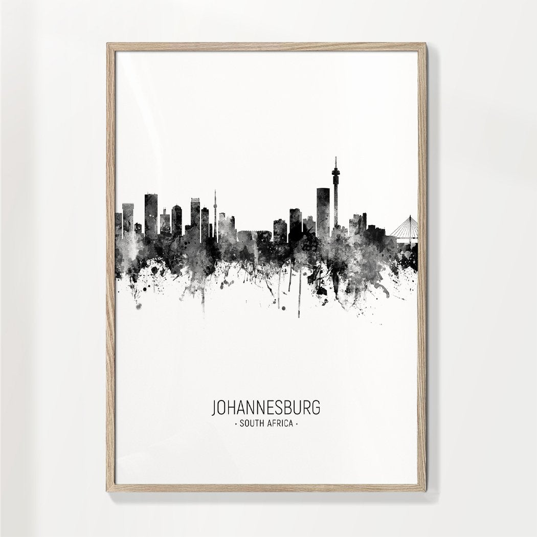 Johannesburg Skyline black and white