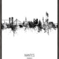 Nantes Skyline black and white