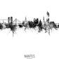 Nantes Skyline black and white