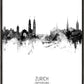 Zurich Skyline black and white