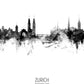 Zurich Skyline black and white