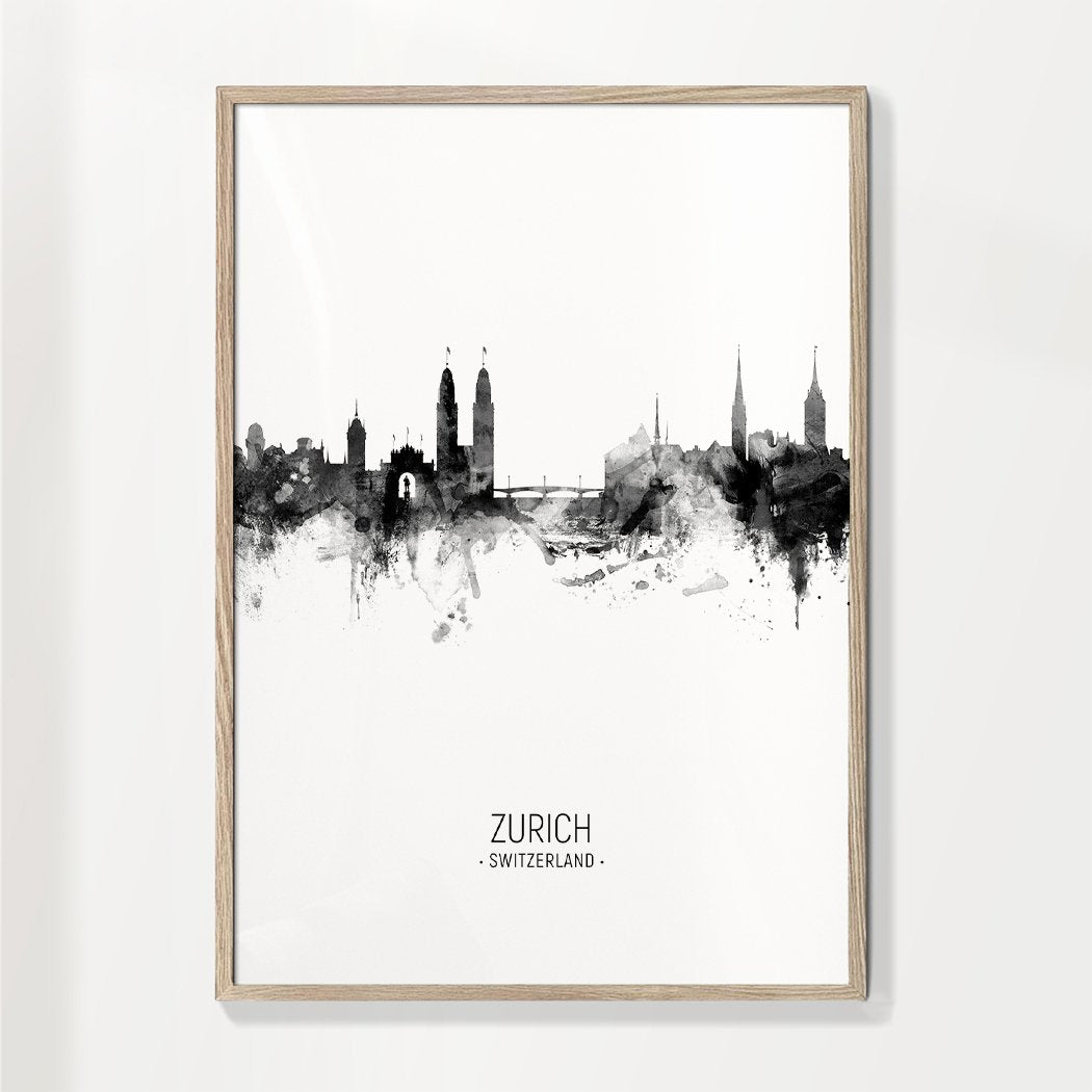 Zurich Skyline black and white