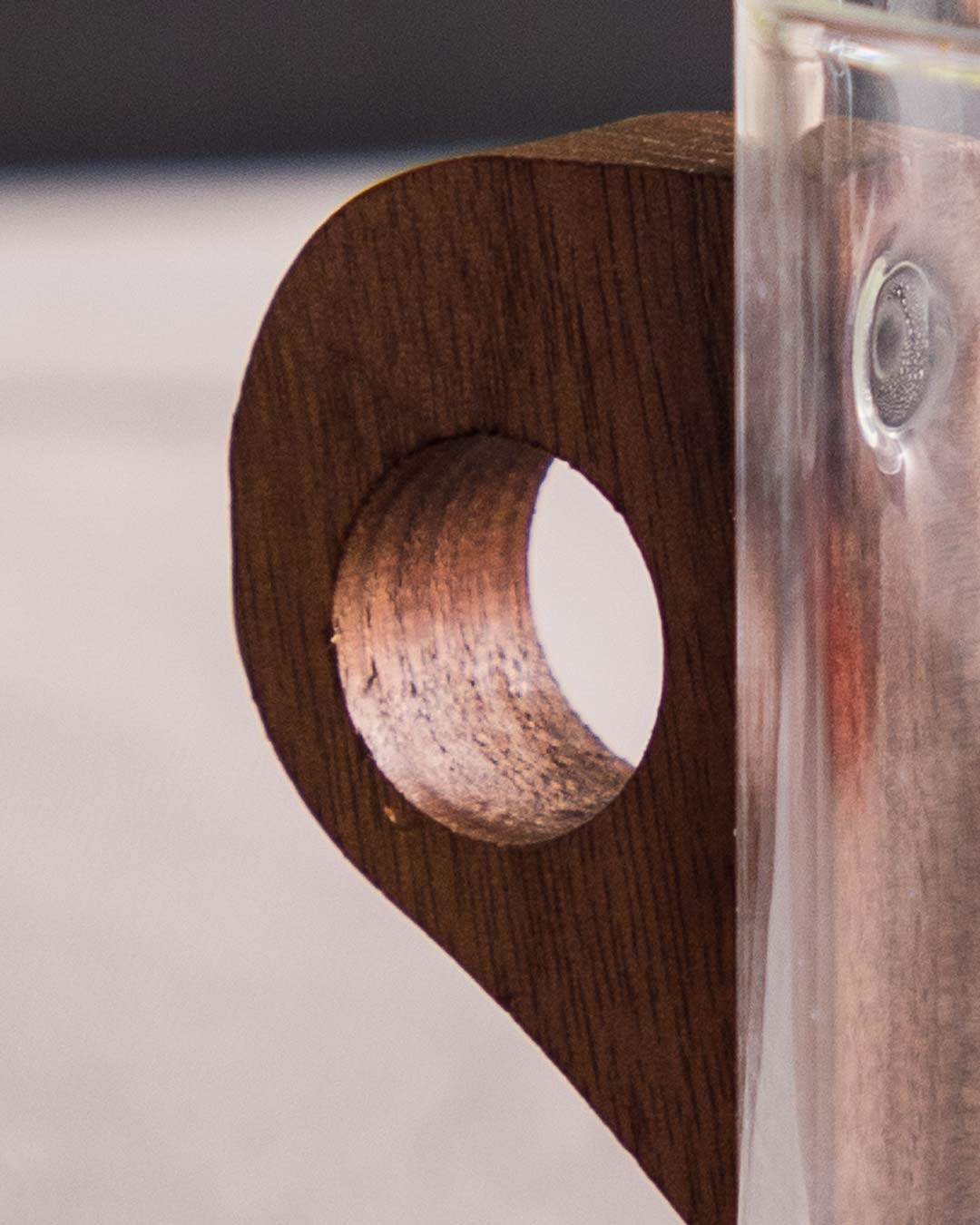 Frendorf | BrewWood Glas Kaffeetasse mit Holzgriff | Stilvoll & Hitzebeständig | Perfekt für Kaffee & Tee