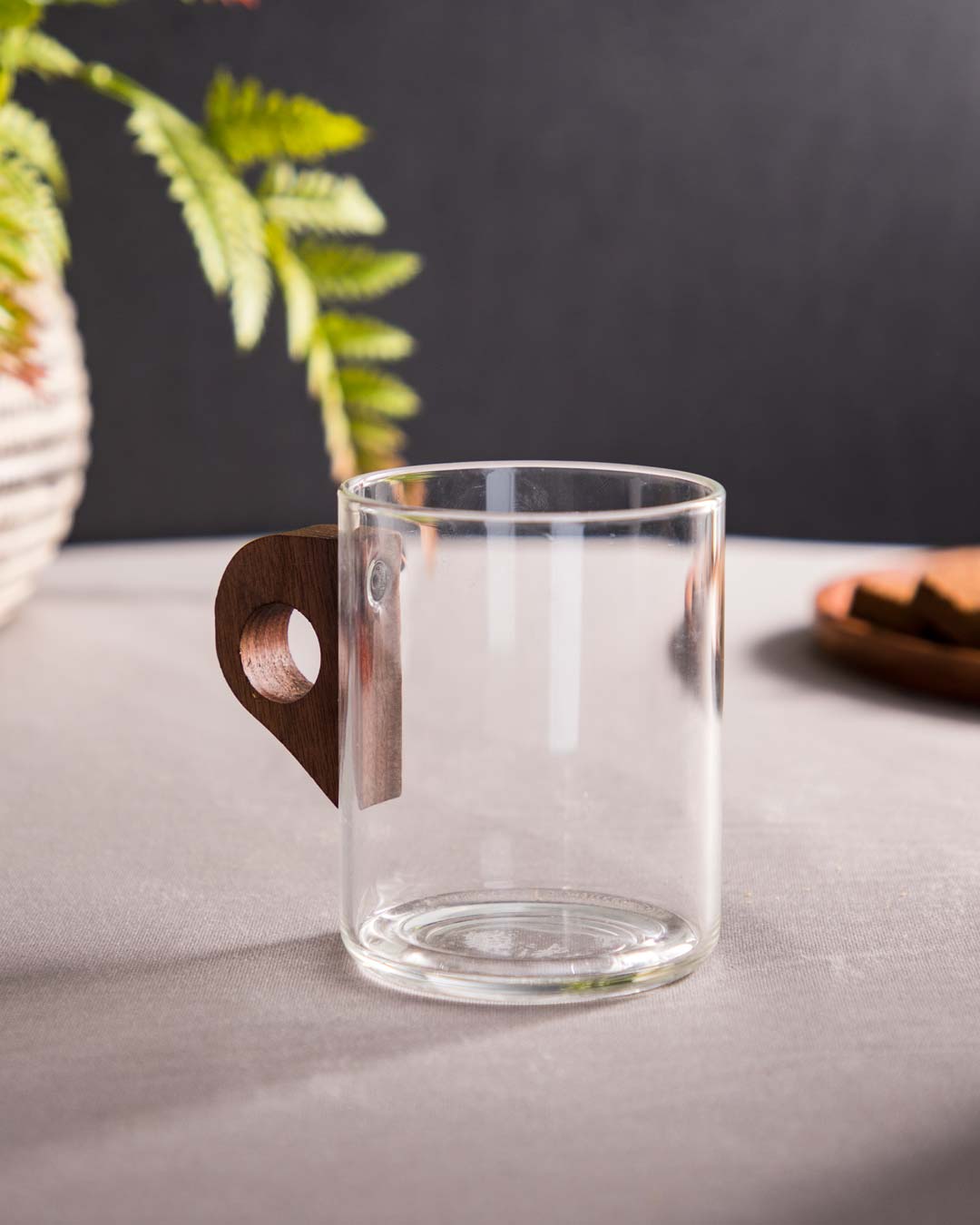 Frendorf | BrewWood Glas Kaffeetasse mit Holzgriff | Stilvoll & Hitzebeständig | Perfekt für Kaffee & Tee