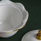 Frendorf | Velvory Dessertschale mit Deckel | Wellenrand Design | Hochwertige Keramik | Perfekt für Desserts, Snacks und Aufbewahrung