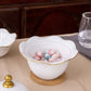 Frendorf | Velvory Dessertschale mit Deckel | Wellenrand Design | Hochwertige Keramik | Perfekt für Desserts, Snacks und Aufbewahrung